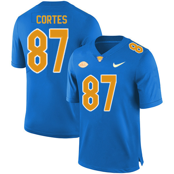 Youth #87 Jake Cortes Pitt Panthers College Football Jerseys Sale-Royal